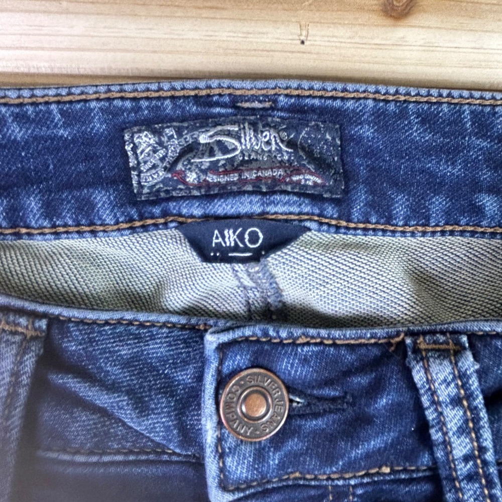 Silver Jeans Womens 27x31 Aiko High Skinny Joga Jeans + Sweats Denim Blue Jeans - Picture 3 of 13